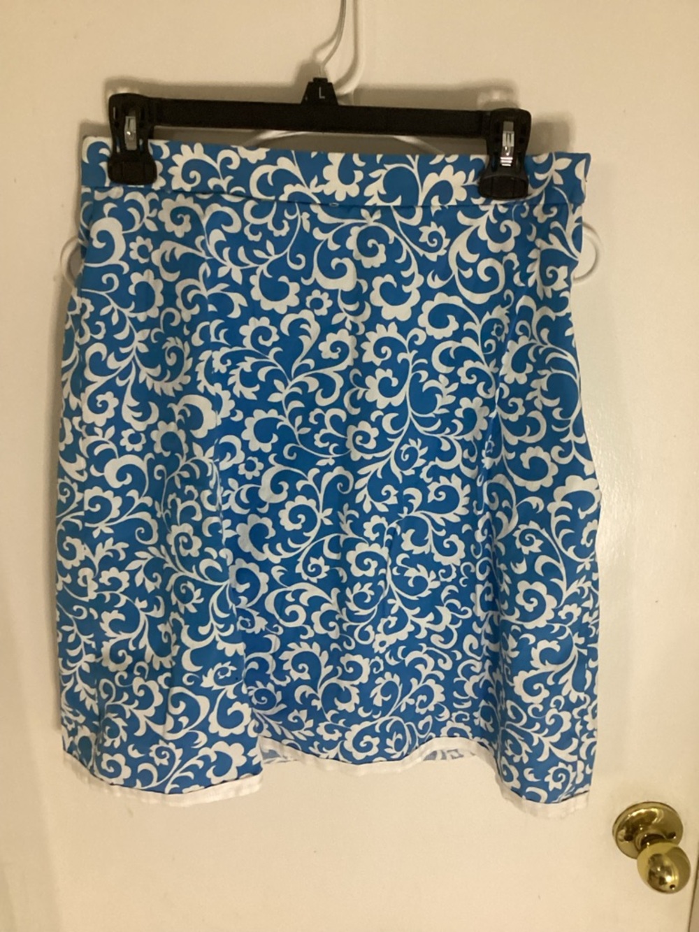Brooks Brothers A-Line Blue/White Swirl Skirt Size 4